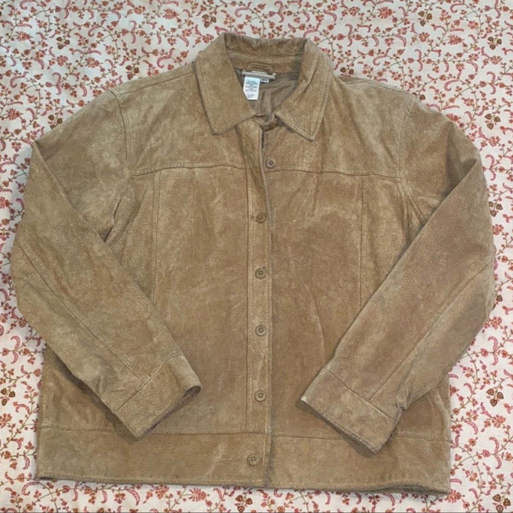 Coldwater Creek Suede Lace Print Jacket